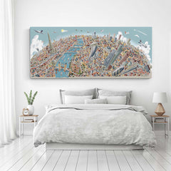 Limited Edition Canvas - London Looking West in Pastel Colours