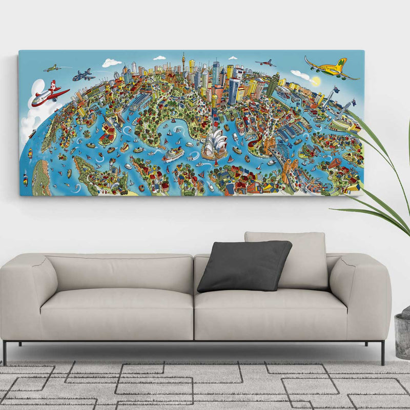 Open Edition Canvas - Sydney Looking South in Full Colour