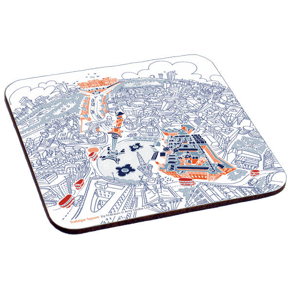 Set of 6 Melamine Coasters - London Scenes - Graphic Line