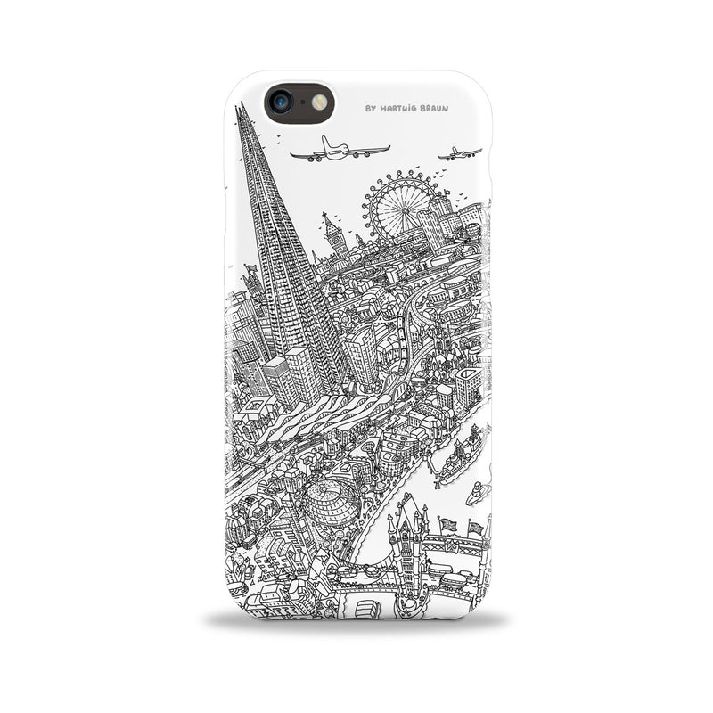 Smartphone 3D Case - London Around The Shard - Line Drawing