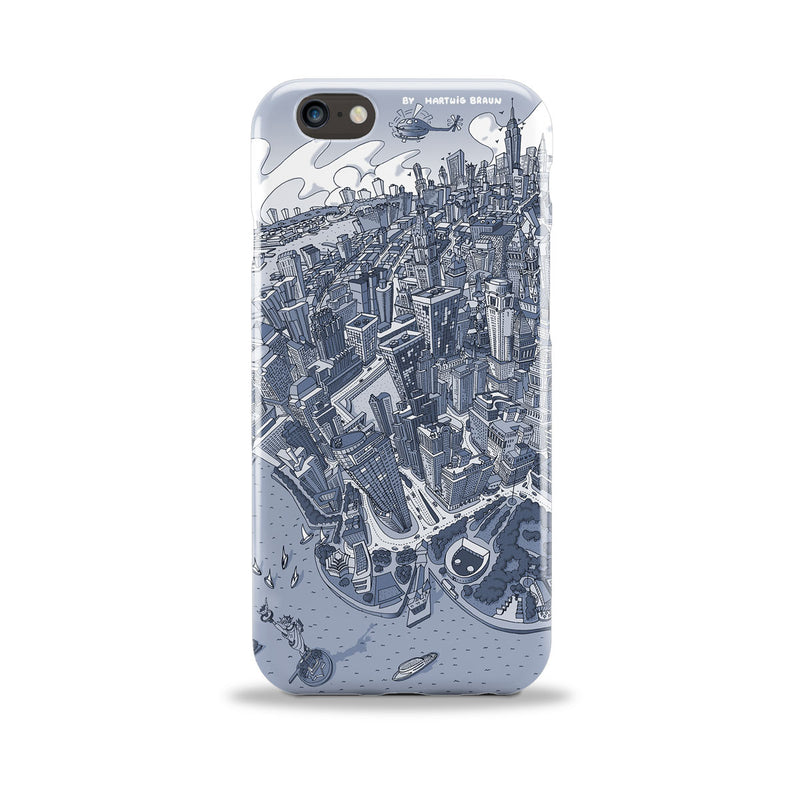 Smartphone 3D Case - New York, Manhattan in Graphic Blue