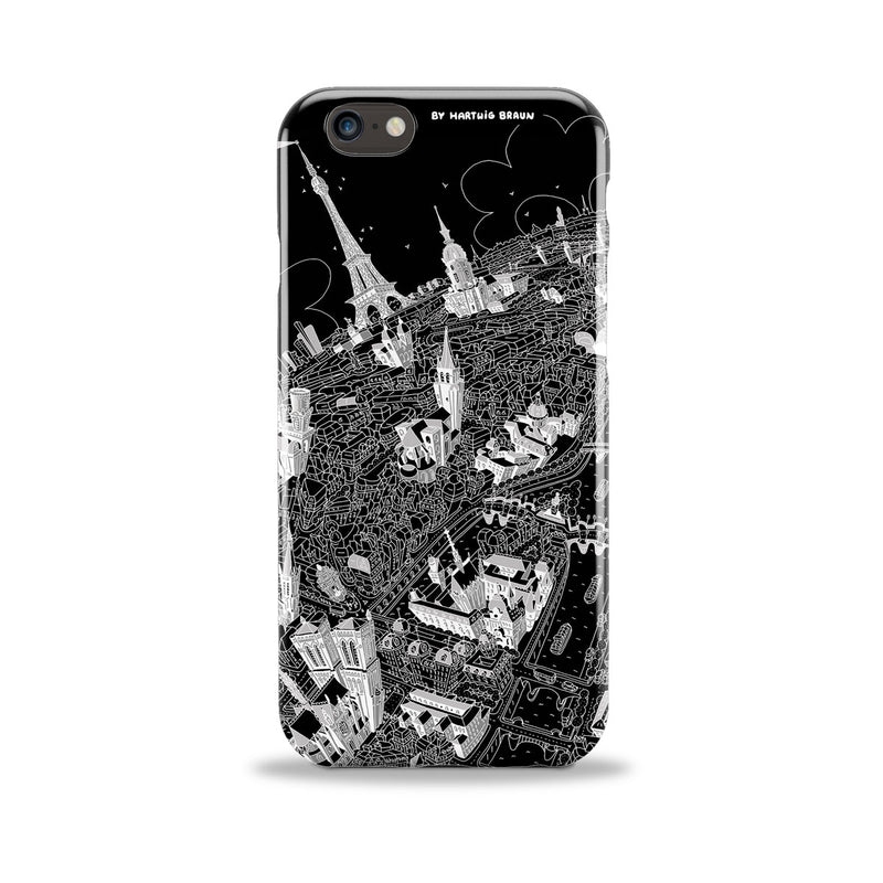 Smartphone 3D Case - Paris Looking West in Black & White