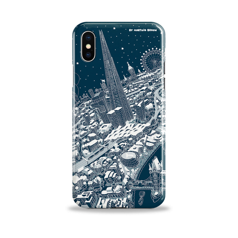 Smartphone 3D Case - London Around The Shard in White on Blue