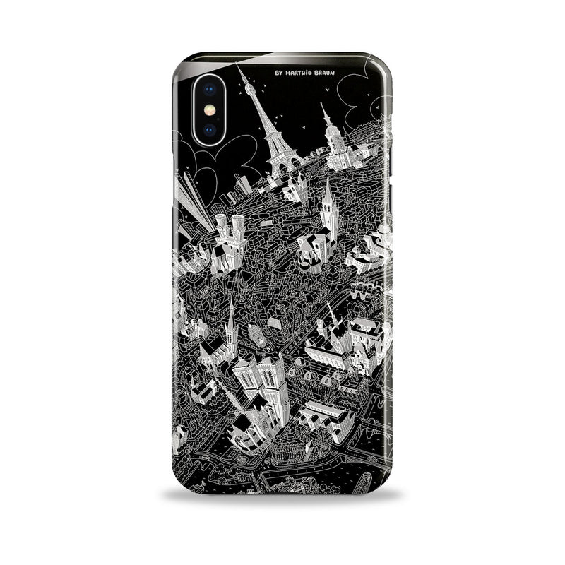 Smartphone 3D Case - Paris Looking West in Black & White