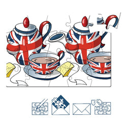 Jigsaw Puzzle Postcard - British Icons - Teapot & Teacup (Landscape)