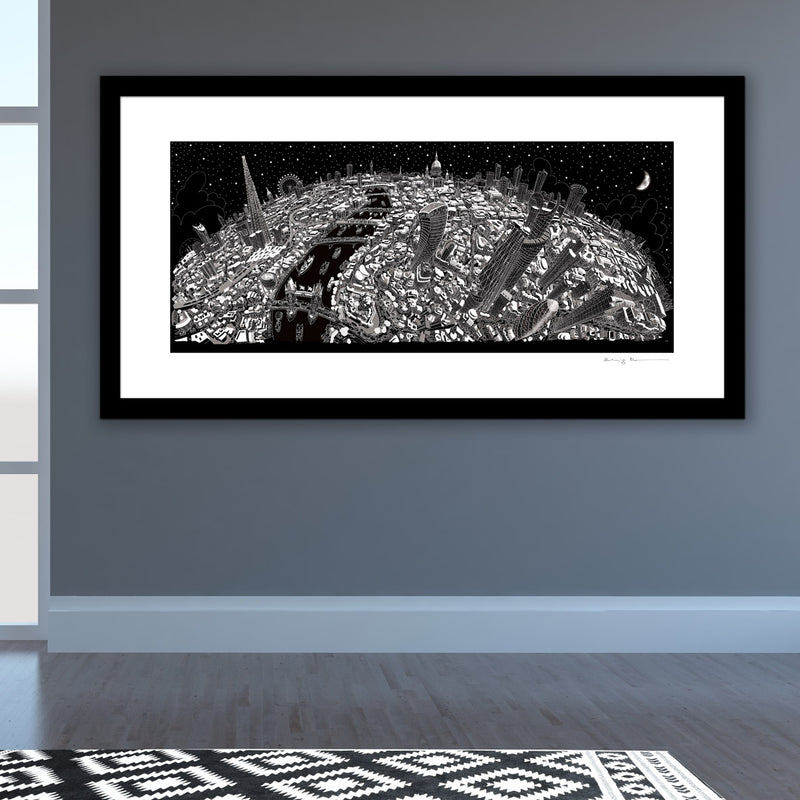 Limited Edition Art Print - London Looking West - Black & White (Signed)