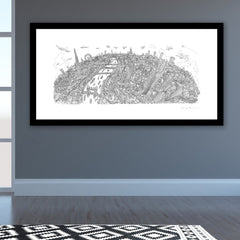 Limited Edition Art Print - London Looking West - Line Drawing (Signed)