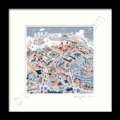 Square Mounted Art Print - Maritime Greenwich - Retro Colours (Signed)