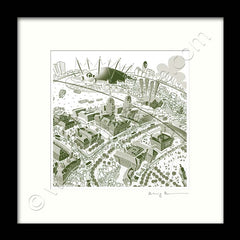 Square Mounted Art Print - Maritime Greenwich - Green (Signed)