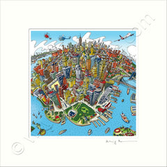 Square Mounted Art Print - New York - Full Colour (Signed)