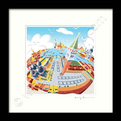 Square Mounted Art Print - Venice - Full Colours (Signed)
