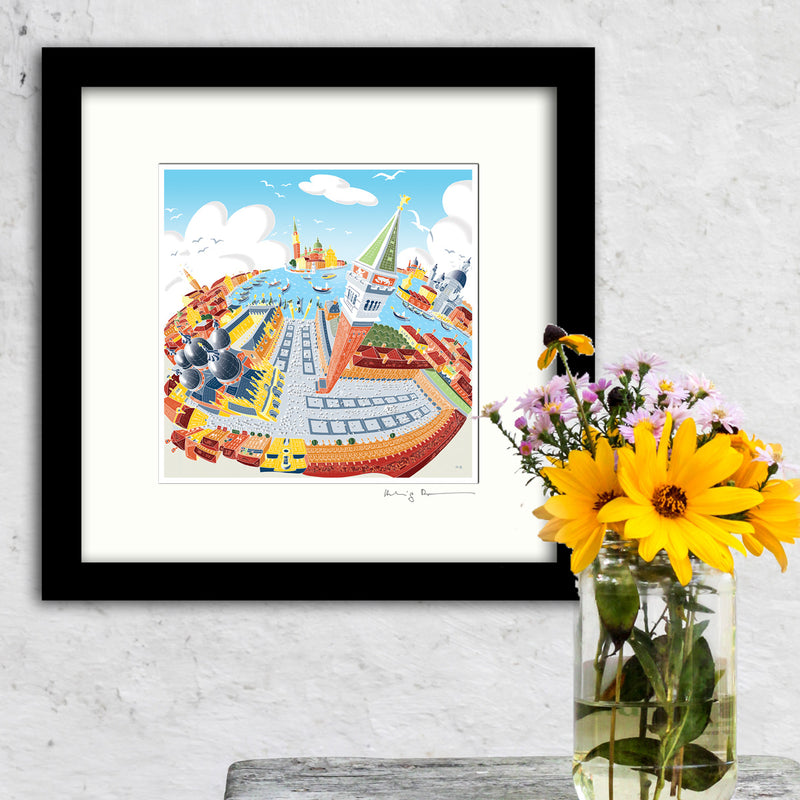 Square Mounted Art Print - Venice - Full Colours (Signed)