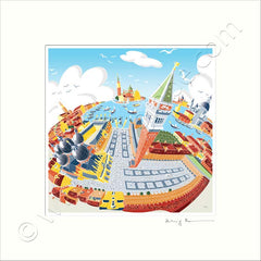 Square Mounted Art Print - Venice - Full Colours (Signed)