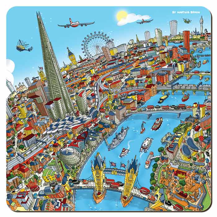 Melamine Pot Stands - London Around the Shard (Full Colour)